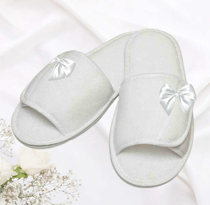 Personalised White Slippers - Bride/Bridesmaids Gifts