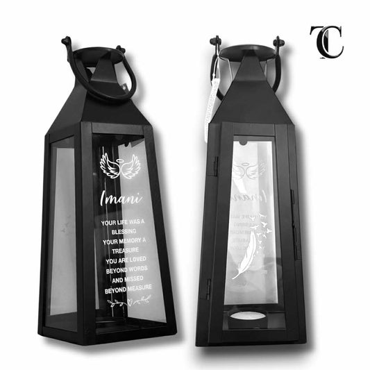 Customised Memorial Lantern -  Memorial Gifts for Loss of Loved One, Thoughtful Sympathy Gift, Funeral Gifts