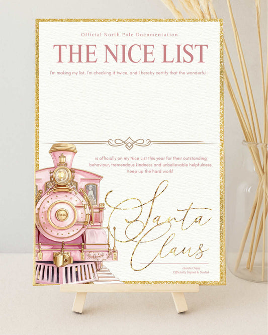 Personalised Santa Letters  – Nice List Pink