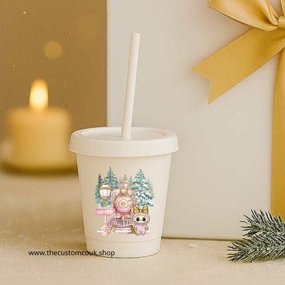 Children's Cup - Christmas Edition Labubu Design Pink