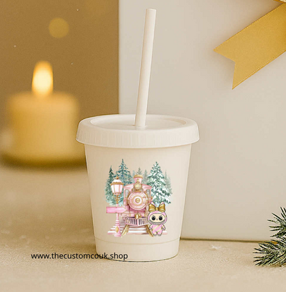 Children's Cup - Christmas Edition Labubu Design Pink