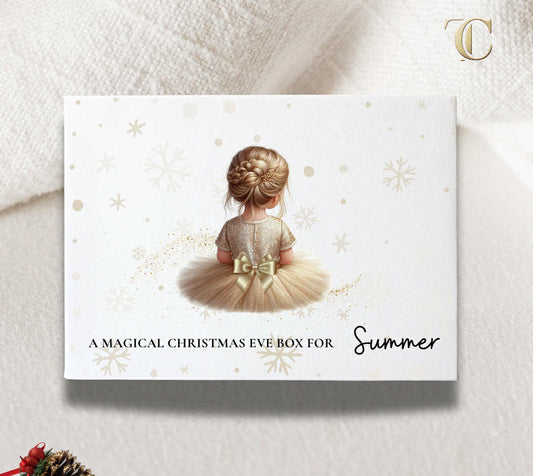 Personalised Girls Christmas Eve Box -Gold Tutu