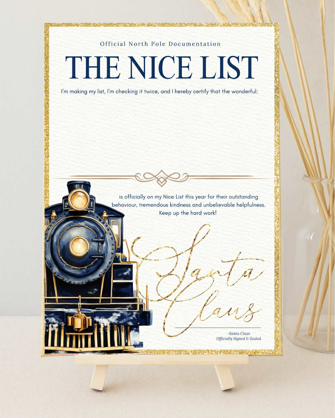 Personalised Santa Letters  – Nice List Blue