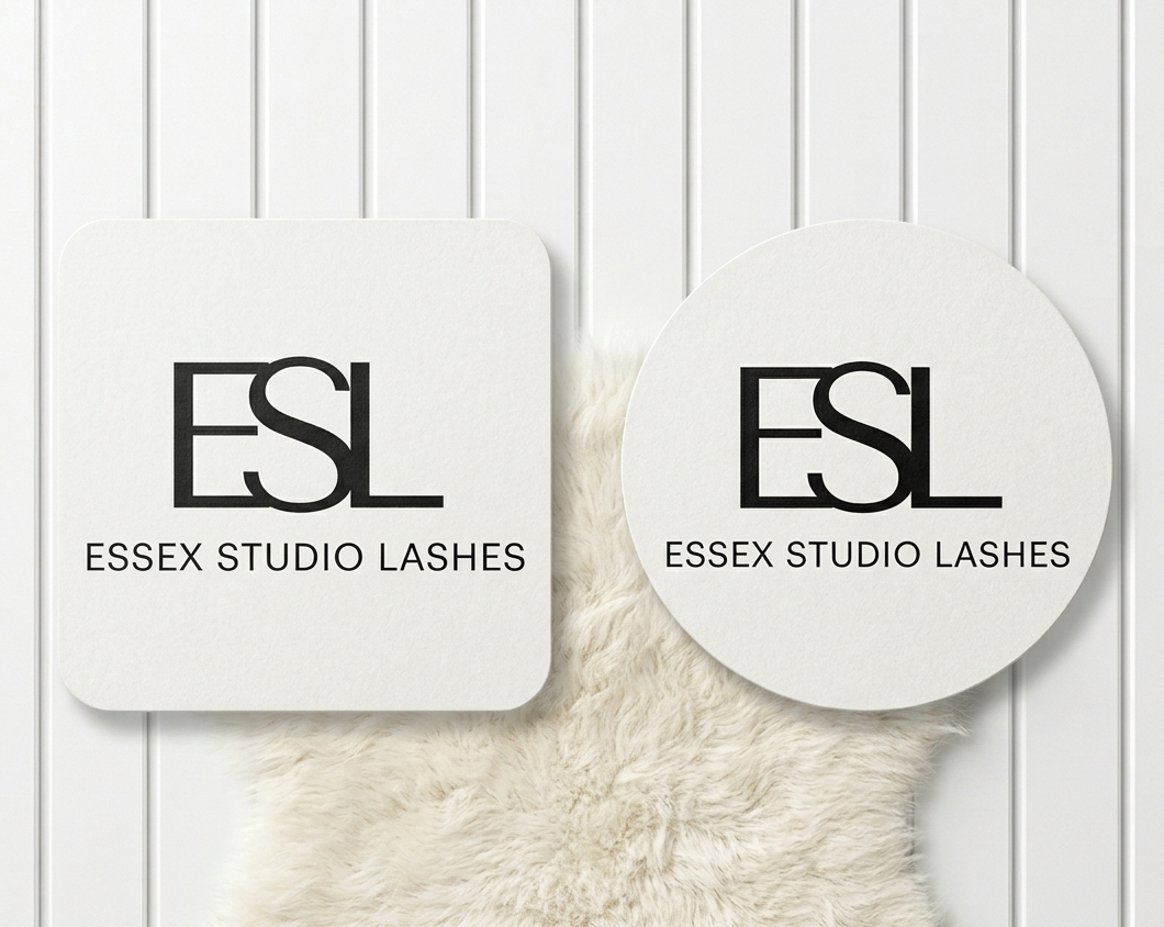 Branded packaging with custom business logo stickers