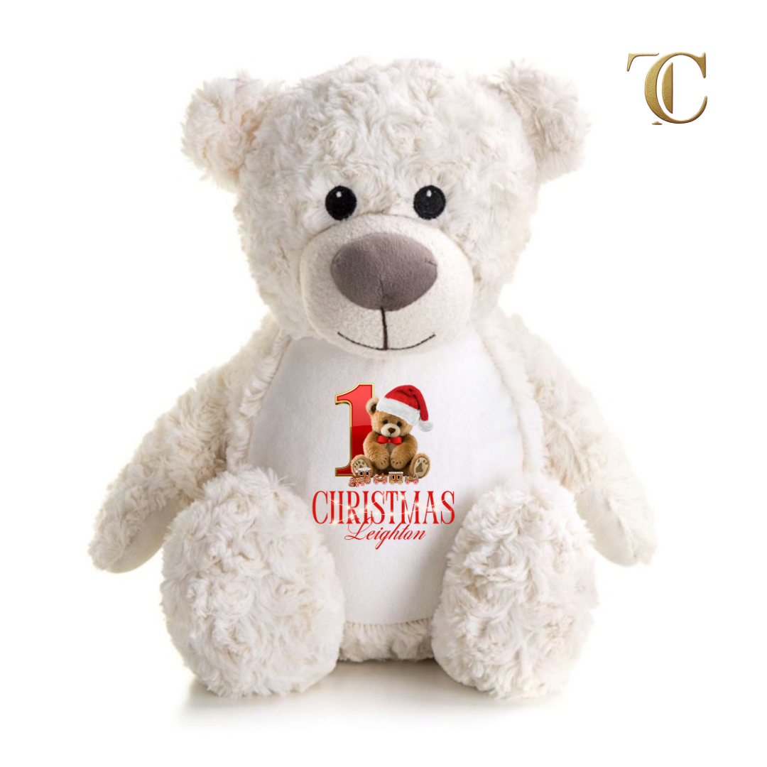 Personalised First Christmas Teddy Bear | Custom Soft Toy Keepsake Gift