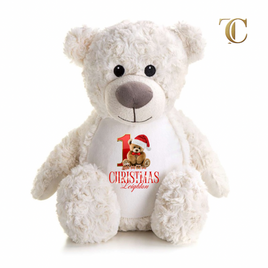 Personalised First Christmas Teddy Bear | Custom Soft Toy Keepsake Gift