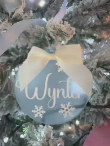 Personalised Acrylic Christmas Bauble | Blue Frost