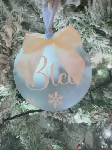 Personalised Acrylic Christmas Bauble | Blue Frost