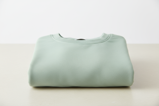 sage green folded sweatshirt
